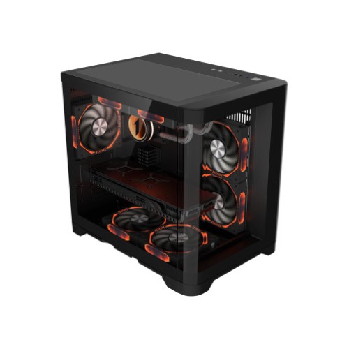 1STPLAYER UV5 with 3x AR RGB Fans, Hub + Remote, Black Case
