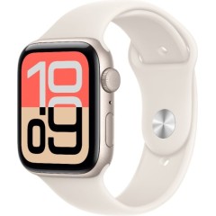 Apple Watch SE 3 GPS 44 мм + Cellular в цвете Starlight Aluminium с ремешком Starlight Sport Band M/L (2025)