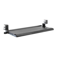 Retractable keyboard tray with desk clamp — Black