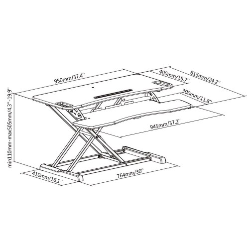 Desktop stand for laptop or ergonomic screen stand