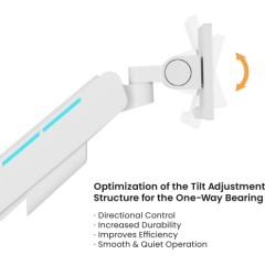 זרוע שולחנית כפולה עם תאורת RGB ל-2 מסכים בגודל 17″–35″