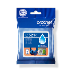 Brother LC521C Original Cyan Ink Cartridge for DCP-J1260W / DCP-J1310DW / DCP-J1313DW / DCP-J1360DW / DCP-J1460DW
