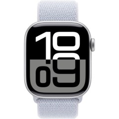 שעון Apple Watch Series 10 GPS  בגודל 42 מ"מ בצבע Silver Aluminium עם רצועת Blue Cloud Sport Loop — מידה אחת (2024)