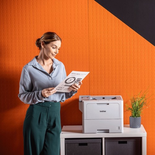 Brother HL-L6410DN Professional Monochrome Network Laser Printer with Automatic Duplex Printing — White