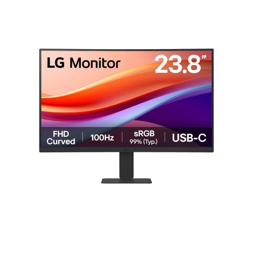 Изогнутый игровой монитор LG 23.8" FHD VA  — черный