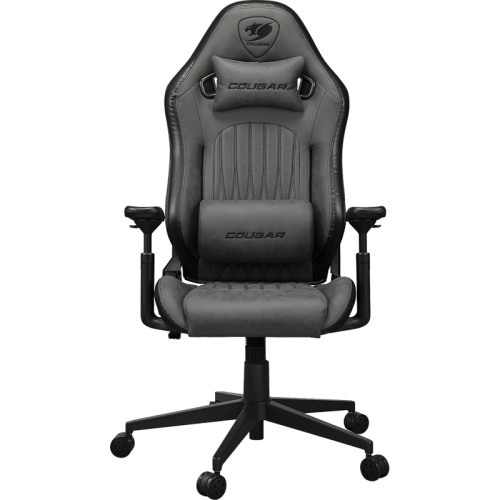 כיסא גיימינג COUGAR Explore Royal F Edition עם ריפוד משולב מעור PVC נושם ובד קטיפתי – אפור