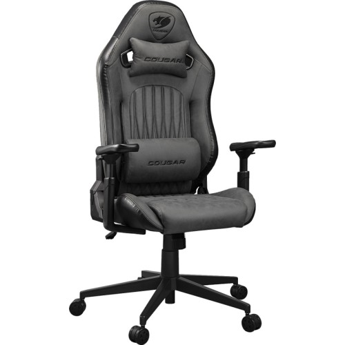 כיסא גיימינג COUGAR Explore Royal F Edition עם ריפוד משולב מעור PVC נושם ובד קטיפתי – אפור