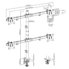 Настольный кронштейн для 4 мониторов размером 17″–32″