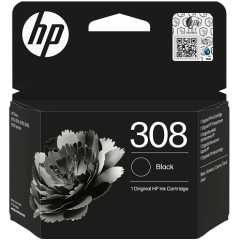 Original HP 308 Black Ink Cartridge for HP DeskJet and Envy Printers