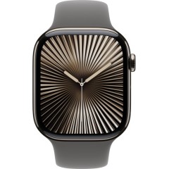 שעון Apple Watch Series 10 GPS + Cellular בגודל 46 מ"מ בצבע Natural Titanium עם רצועת Stone Grey Sport Band במידה M/L (2024)