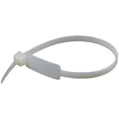 Azikon (Hug) White Cable Tie with Flag 4.8×200 mm 100 Units per Pack