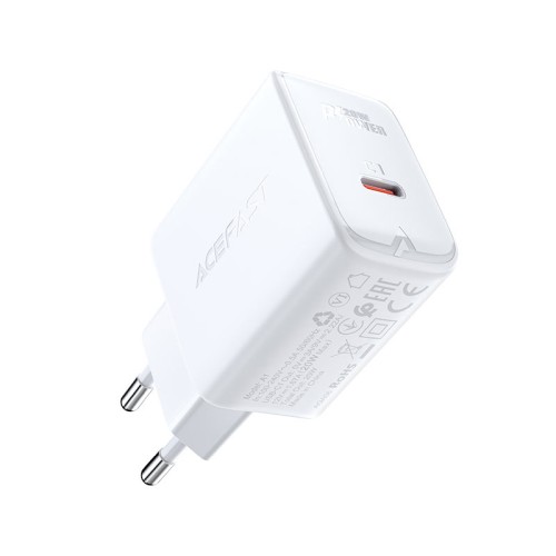 מטען קיר Fast Charge A1 PD3.0 20W (1xUSB-C) – שקע EU בצבע לבן