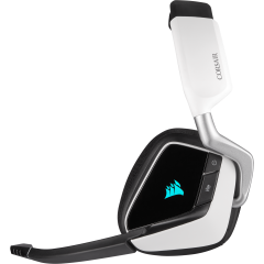 אוזניות גיימינג אלחוטיות לבנות Corsair VOID RGB ELITE Wireless 7.1  – White