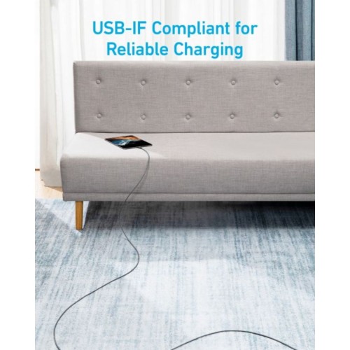 Anker 322 USB-C to USB-C Charging & Data Cable 0.9m — White