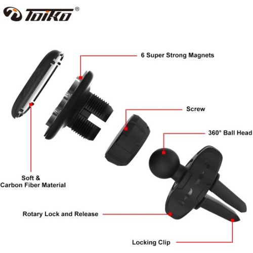 מתקן רכב מגנטי Toiko AV6 לפתחי האוורור
