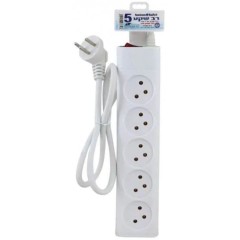 Power Strip with 5 Outlets and Switch 1 Meter Semicon