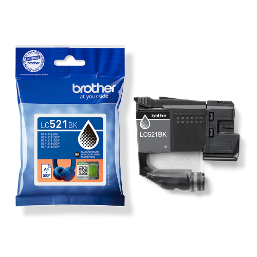 Brother LC521BK Original Black Ink Cartridge for DCP-J1260W / DCP-J1310DW / DCP-J1313DW / DCP-J1360DW / DCP-J1460DW