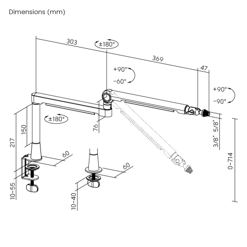 זרוע מיקרופון מקצועית לאולפן