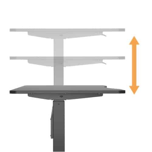 Adjustable Work Desk by LUMI, model G03-22D-BS.