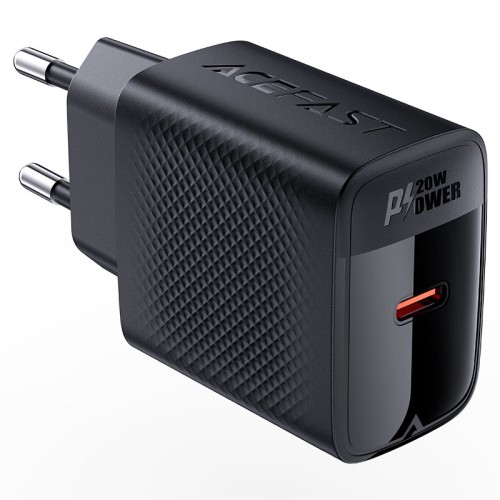 Быстрое сетевое зарядное устройство A82 PD20W GaN (1xUSB-C) + кабель USB-C  – с европейской вилкой (EU).