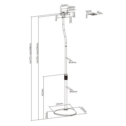 Speaker Floor Stand VM-142