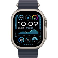 Apple Watch Ultra 2 49mm GPS + Cellular in Natural Titanium Case with Navy Ocean Band — One Size (2024)