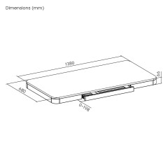 Desktop with drawer — black