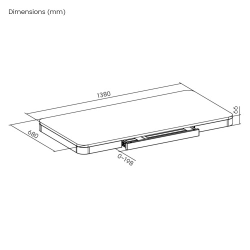Desktop with drawer — black