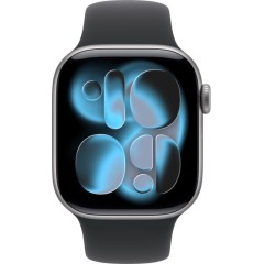 שעון Apple Watch 42mm Series 11 GPS + Cellular בצבע Space Gray Aluminium עם רצועת Black Sport Band M/L (2025)