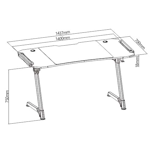 Gaming Computer Desk Lumi JABARI RGB 140