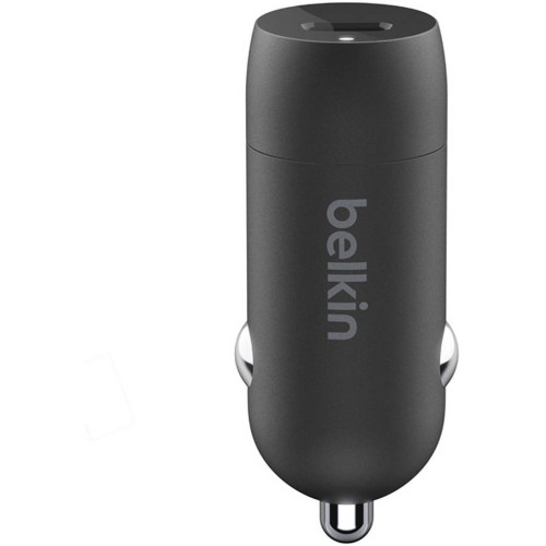 Автомобильное зарядное устройство Belkin USB-C + кабель USB-C на Lightning 1 метр (черный)