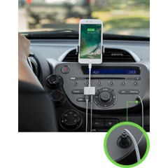 מתאם Belkin RockStar – חיבור Lightning לאודיו 3.5 מ"מ + טעינה (לבן)