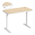 Single-motor height-adjustable desk with drawer and wireless charger — White, Natural Wood