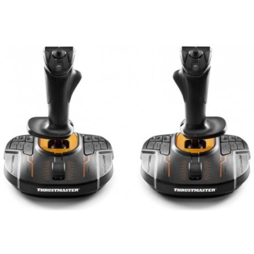 2 בקרי טיסה (ימין ושמאל) טרומאסטר T-16000M FCS Thrustmaster צבע שחור/כתום