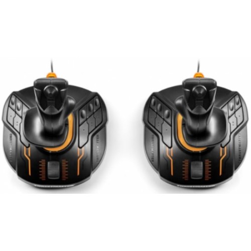 2 בקרי טיסה (ימין ושמאל) טרומאסטר T-16000M FCS Thrustmaster צבע שחור/כתום