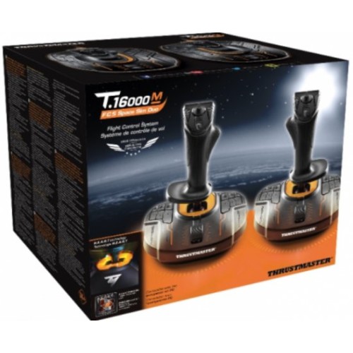 2 בקרי טיסה (ימין ושמאל) טרומאסטר T-16000M FCS Thrustmaster צבע שחור/כתום