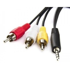 Cable PL 3 Rings - 3xRCA for Cameras, 1.5 meters