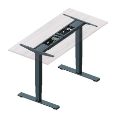 Electric sit-stand desk with dual motors (Reversed) — Black
