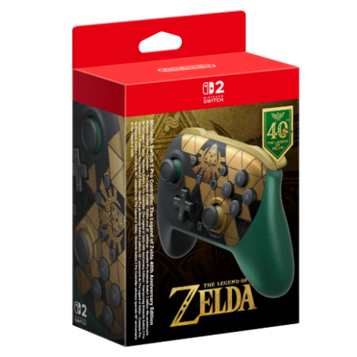 בקר משחק Nintendo Switch 2 Pro — מהדורת The Legend of Zelda 40th Anniversary Edition