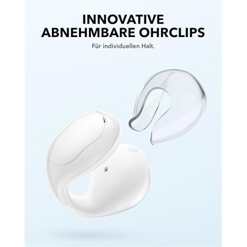 Anker Soundcore C30i Clip-On Wireless Earbuds — White