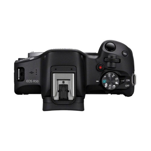 Беззеркальная цифровая камера Canon EOS R50 + объективы RF-S 18-45mm F4.5-6.3 IS STM и RF-S 55-210mm F5-7.1 IS STM — черный