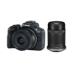 מצלמה דיגיטלית ללא מראה Canon EOS R50 + עדשות RF-S 18-45mm F4.5-6.3 IS STM ו-RF-S 55-210mm F5-7.1 IS STM — שחור