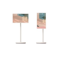 מסך חכם LG StandbyME 27" FHD על גלגלים — בז׳