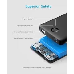 סוללת גיבוי Anker 323 Power Bank (PowerCore PIQ) 10000mAh — שחור