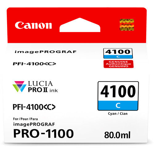 מחסנית דיו ציאן מקורית Canon PFI-4100C למדפסת Canon imagePROGRAF PRO-1100