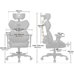 COUGAR Terminator Elite Ergonomic Gaming Chair with 4D Armrests and Aluminum Base — Metallic Silver