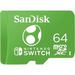 SanDisk MicroSDXC Yoshi Edition memory card for Nintendo Switch with a capacity of 64GB