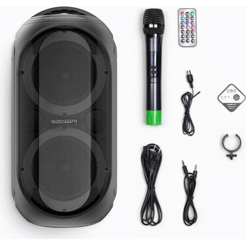 Glossy & Matte CZ48 Portable Bluetooth Speaker with Wireless Microphone