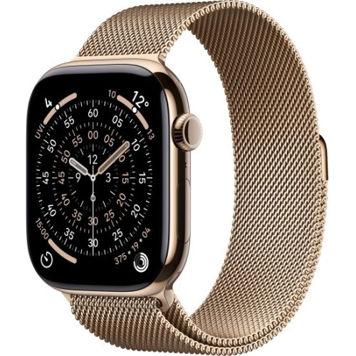Apple Watch 46mm Series 11 GPS + Cellular в цвете Gold Titanium с ремешком Gold Milanese Loop M/L (2025)