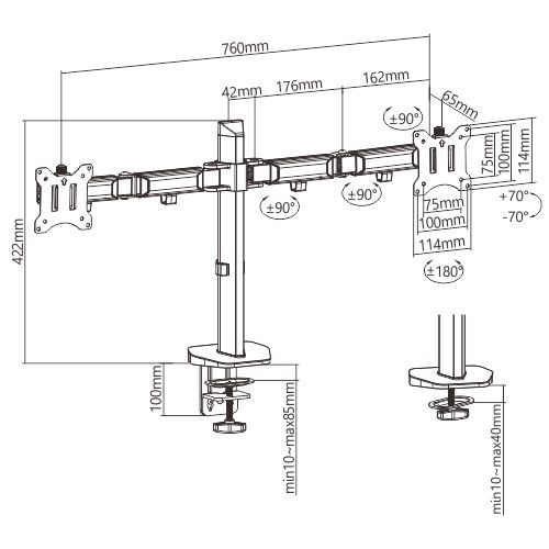 Dual Computer Monitor Arm VM-129